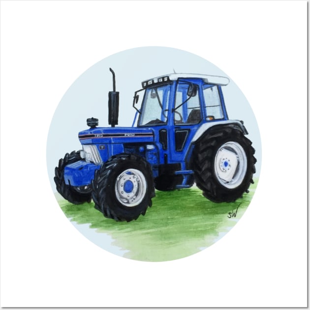 Blue Classic Tractor Wall Art by Sandra Warmerdam